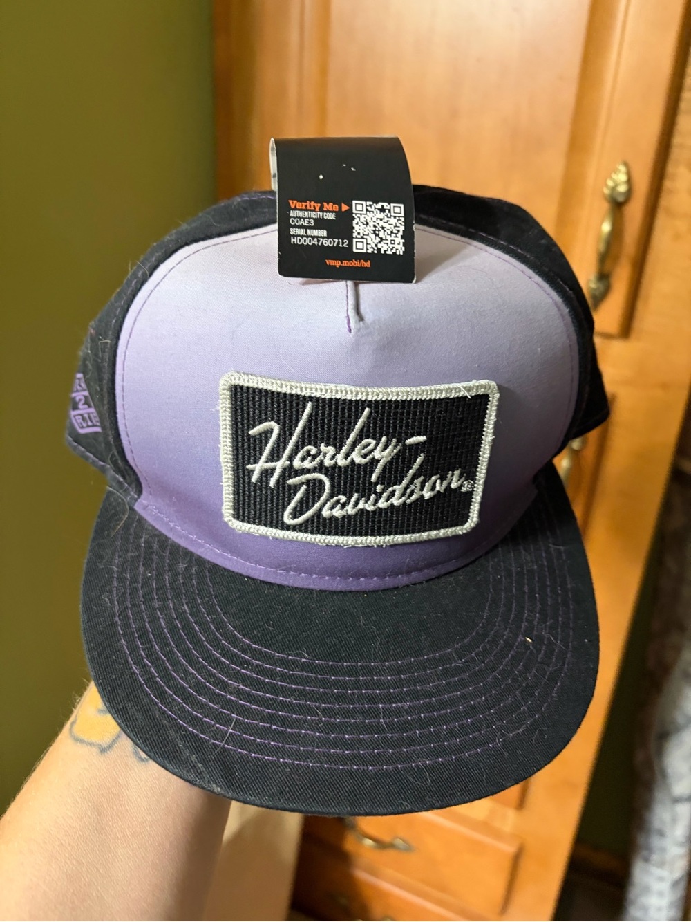 Harley-Davidson Lavender and Black Patch Trucker Cap